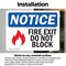 Signmission Exit Sign, Vinyl Decal, 10 in W, 7 in H, Fire Exit Do Not Block Sign With Symbol OS-2PACK-NS-D-710-L-12586 - alternate 5